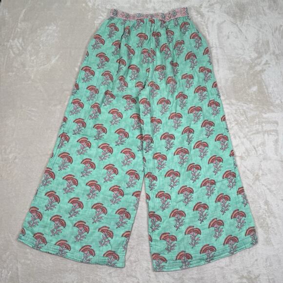 Victoria Dunn Women's Wide Leg Palazzo Pant Linen Blend Size XL Floral Boho - Picture 5 of 7